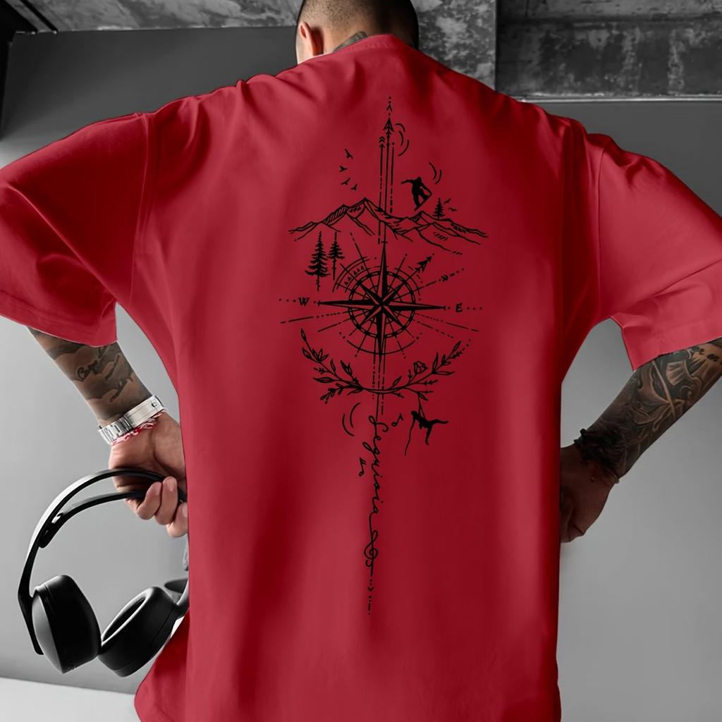 Summer Mens Tshirt in Dark Gothic Style Featuring Thorns Cross Angel Wings Trendy Hiphop Streetwear Short Sleeve