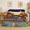 Classic SSandbox Cartoon Pixel Bulding Game Flannel Blanket Soft Warm Throw Blanket for Bedroom Living Room Bed Travel Gift