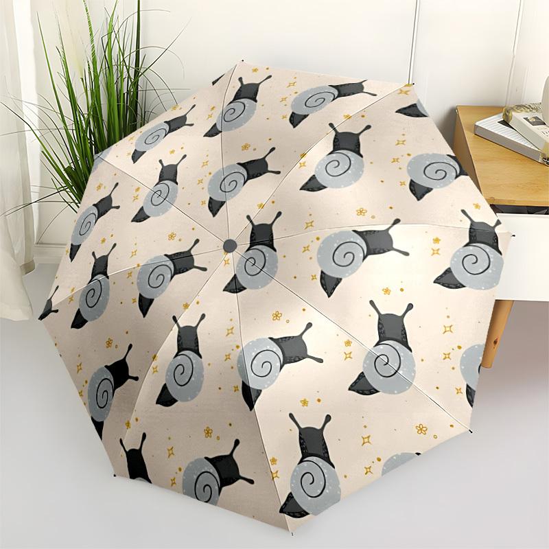 1pc Snail Shell Automatic Open/close Folding Compact Umbrella, 8-Rib Sturdy Canopy, Lightweight Portable, Everyday Use, Gift, Outdoor Umbrella, Travel