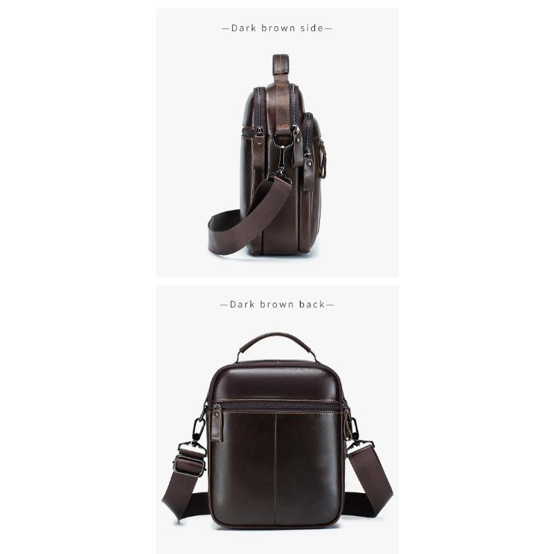 Pánská crossbody taška ze 100% pravé kůže, taška přes jedno rameno, velká kapacita, odolná proti opotřebení