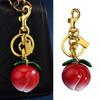 Cute Peach Shaped Keychain Alloy Resin Key Ring Accessory Decorative Bag Hanging Decoration Gift for Women Girls