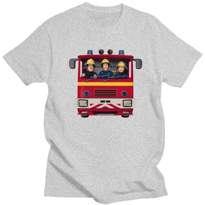 T-shirt Personalizzate Sam il Pompiere Uomo Cotone Puro Magliette Top T-shirt Maglietta Casual