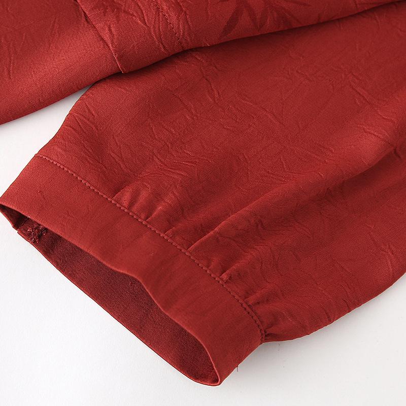 Summer 2025 Fashionable Chiffon Top for Middle-Aged and Elderly Women - Seven-Sleeve Design