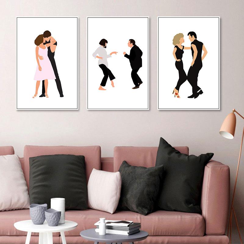 Classic Movie Poster Canvas Painting Abstract Minimalist Dancing Posters and Prints Wall Art Pictures for Living Room Home Decor