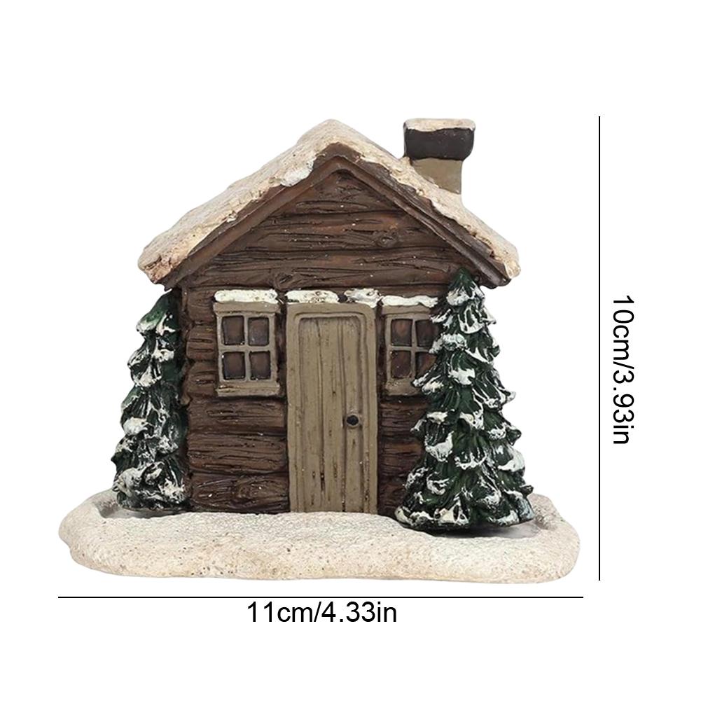 Weihnachten Winter Blockhütte Räucherkegelbrenner Rustikale Kaminhütte Vielseitiges Hütten-Räuchergefäß Dekor für Tischmittelstück