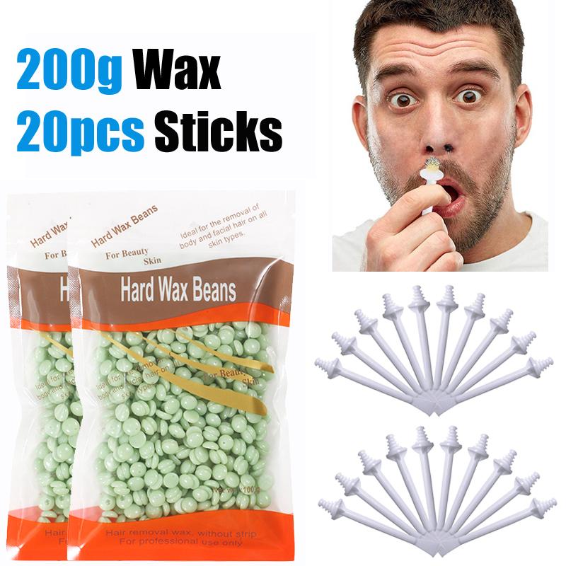 ערכת שעווה לאף | כוללת שעווה ומוליכים | ערכת הסרת שיער לגברים ונשים הסרת שיער מהאף ללא כאב ניקוי