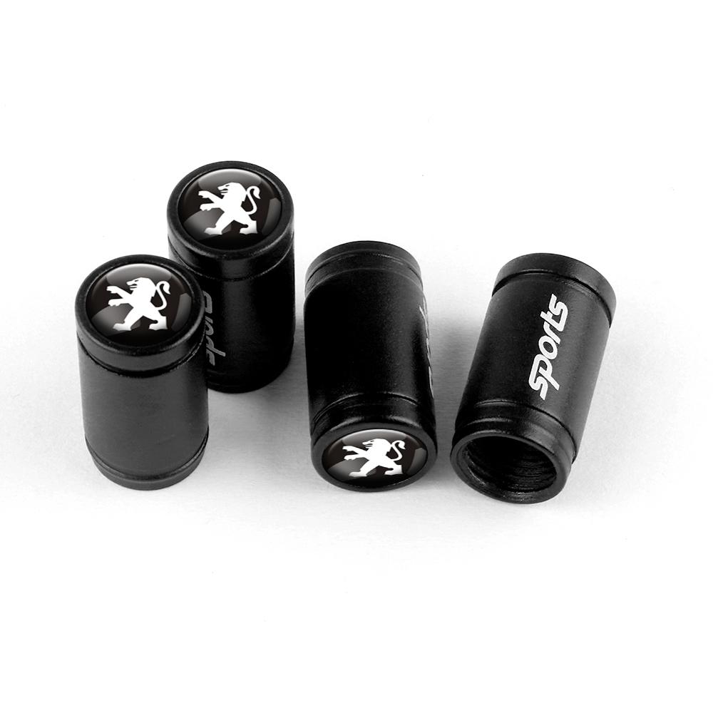 2026 Hot Car Sticker 4PCS Car Wheel Tire Valve Caps Auto Tyre Air Stem Cover Accessories For PEUGEOT 107 206 2008 4008 108 207 2