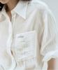 Rie Striped Sheer Shirts White