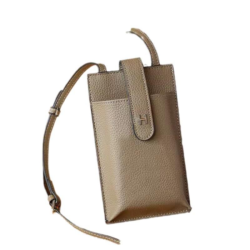 Women's Genuine Leather Crossbody Phone Bag - 2025 New Fashion Mini Textured Cowhide Shoulder Bag