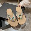 Woven slippers flip-flops new summer non-slip vacation Xishuangbanna ethnic wind beach hemp rope slippers