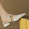 Women Summer For 2024 Shoes New Fashion Pointed Solid Simple Half Womens Slippers Comfortable Outside Leather Shoes Female
