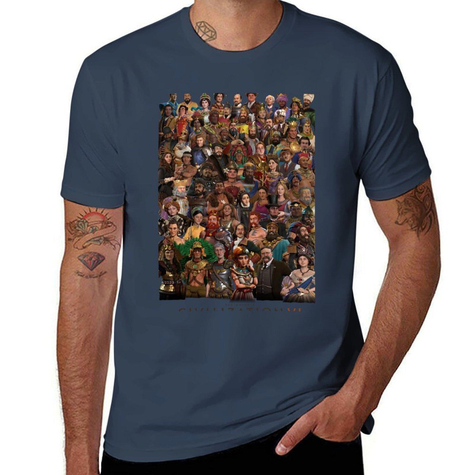 Civilization VI Leaders TShirt Classic Graphic Short Sleeve Top S