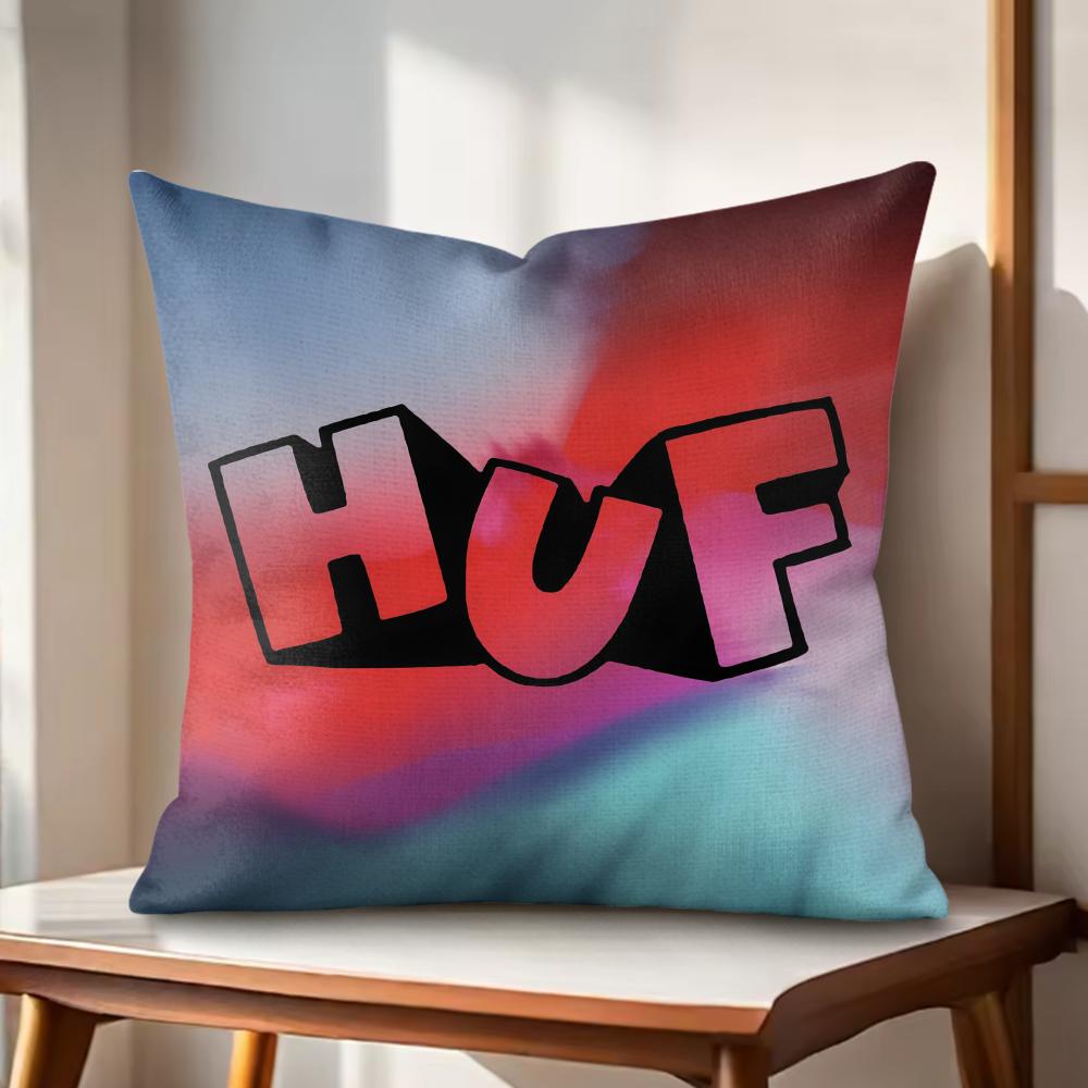 Fashion Hot Trend HHUF Cushion Cover Natural Linen Organic Fabric DoubleSided Printing Couch Pillow Covers Home Decor