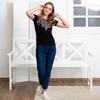 Ethno T-shirt with an Embroidered Ornament for Women.
