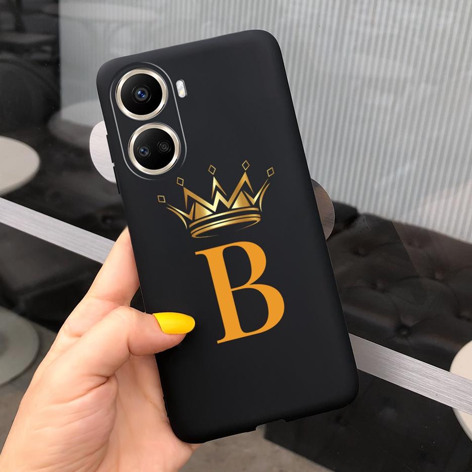 For Huawei Nova 10 SE Case BNE-LX1 BNE-LX3 Cute Initial Letters Cover Soft Silicone Phone Case For Huawei Nova 10 SE 10SE Bumper