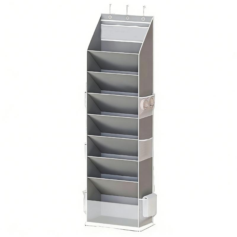 

Space Saving Hanging Shoe Display With 8 Layers And Side Compartments Ideal For Arranging Footwear And Small Items серый