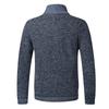 Otoño Invierno nueva chaqueta de hombre Slim Fit Stand Collar chaqueta con cremallera hombres sólido algodón grueso suéter cálido
