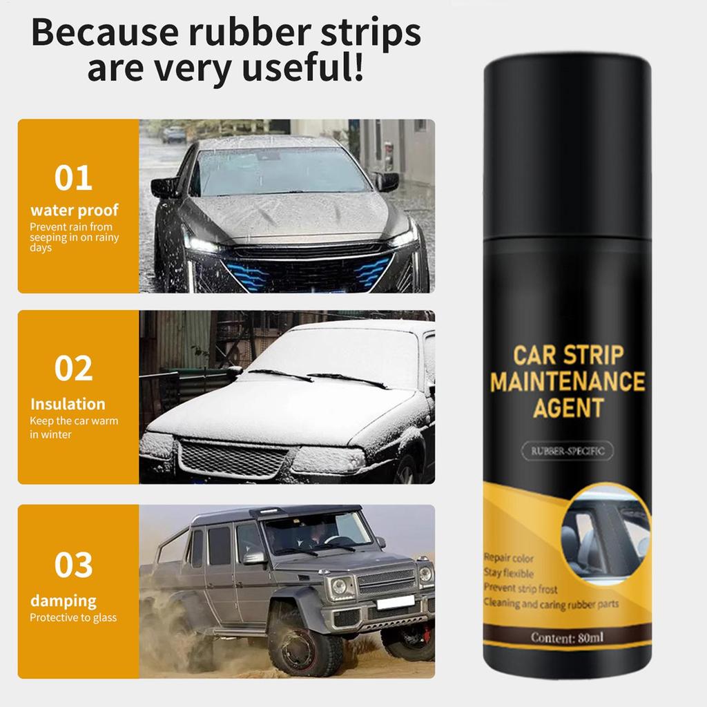 Rubber Seal Protectant 80ml Weatherproof Reduce Noise Lubricant Car Rubber Strip Maintenance Agent For Auto Sunroof Windows