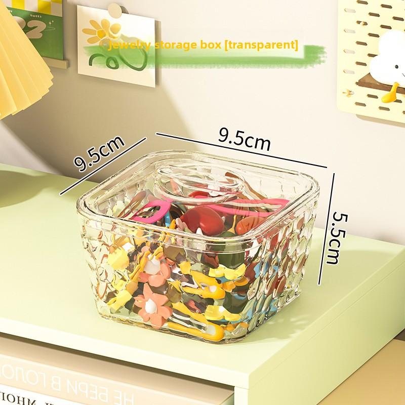 Desktop storage box Large capacity hair accessories, jewelry box hair band Hair rope Hairpin jewelry Transparent storage box