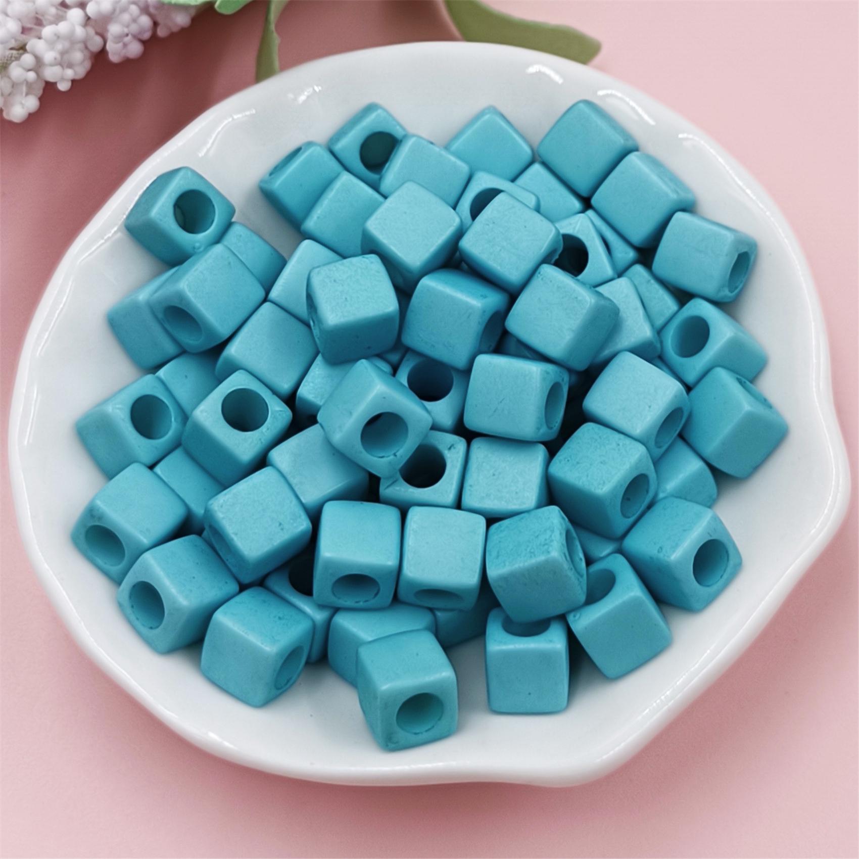 

40 шт. 7 мм квадратные свободные бусины для изготовления ювелирных изделий «сделай сам», подвески, ожерелье, браслет, кулон ярких цветов светло-синий