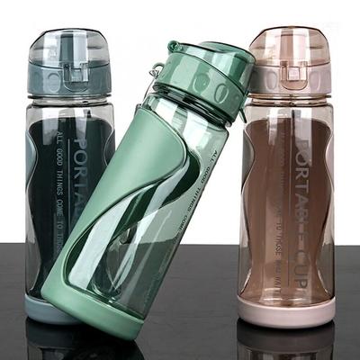 Garrafa de Água Esportiva 500ml Portátil de Plástico para Exterior Academia Viagem Copo para Bebida Transparente à Prova de Vazamento