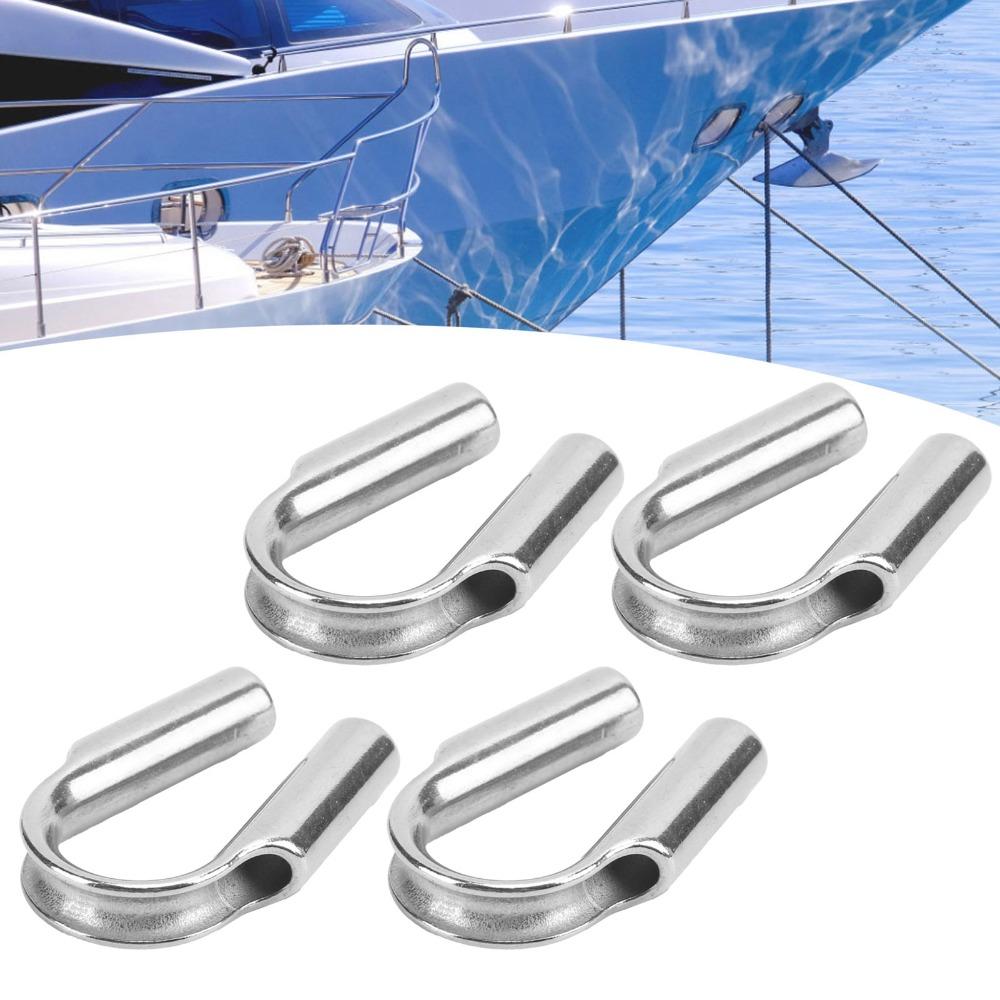 4pcs Antirust Stainless Steel Thimbles Durable Heavy Duty Thimble Wire Rope Thimble For Marine Use