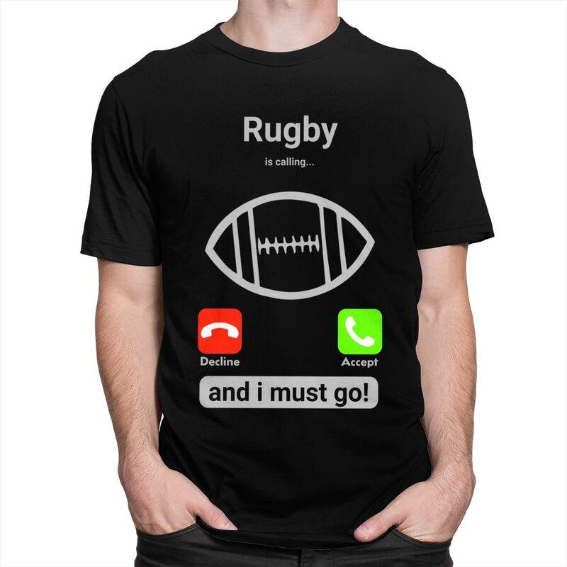 Rugby Is Calling And I Must Go T Shirt Men Short Sleeves 100 Cotton Tshirt Casual Player Quotes Tee Tops Fashion Tshirt