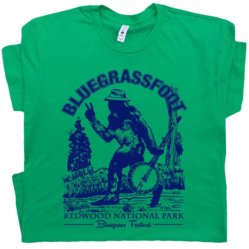 

Bluegrass T Shirt Bigfoot Banjo Folk Band Yosemite Vintage Rock Men Women Music S