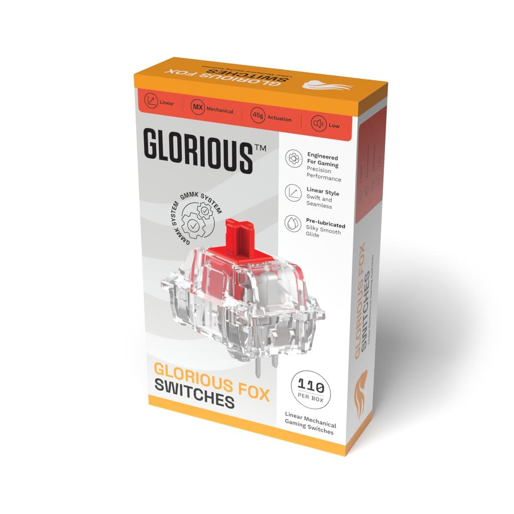 Glorious Mechanical Fox Switches - Lubed - 110 Count GLO-KB-ACC-SWT-FOX-LUBED-110 KB0876