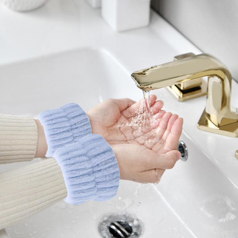 2pcs Wrist Spa Washband Washing Wristbands Wash Towel Band for Washing Face Absorbent Wristbands Womens All-match Wristband