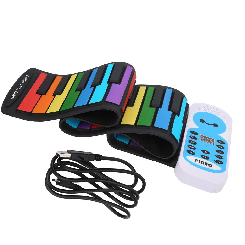 Buy Soft Keyboard Piano 49‑Key Roll Up Portable Piano Silicone Toy for