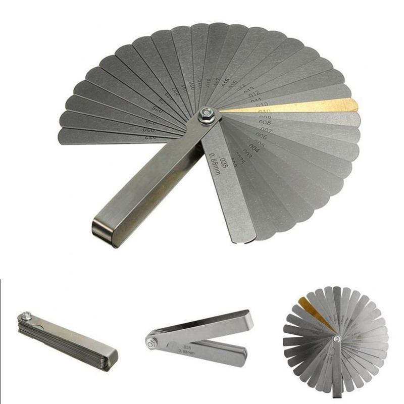 32 Blades Metric Feeler Gauge High Precision 0.04-0.88 Thickness Gages Gap Filler Feeler Gauges Woodworking Measuring Tool