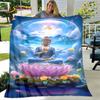 3D Šákjamuni Buddha Guanyin Bódhisattva Buddhismus Víra Náboženství Deka Měkká deka pro domácnost Modlete se Ložnice Postele na pohovku