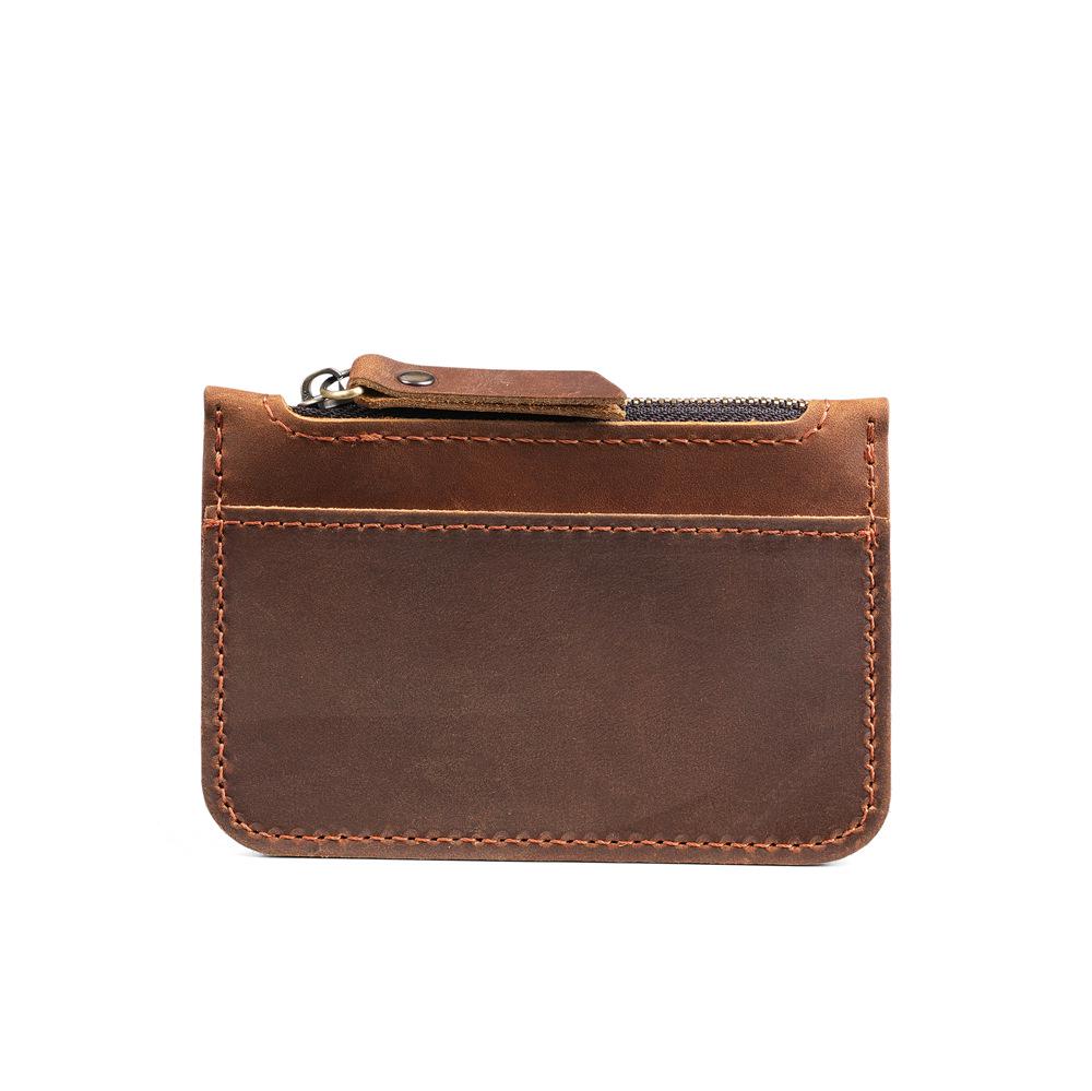 

1156 Кожа Crazy Horse Кошелек для монет и карт - Тонкий, Портативный, Кошелек из натуральной кожи