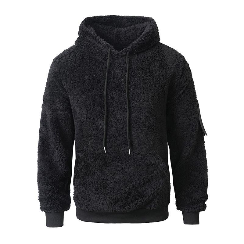 Autumn and Winter American High Street Plush Hooded Men's Sweatshirt Men's Sweatshirt