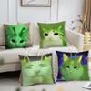Funny Green Alien Cat Cushion Cover For Pillow Printing Sofa Decoration Home Car Room Coffee Shop Office Nordic Simplicity