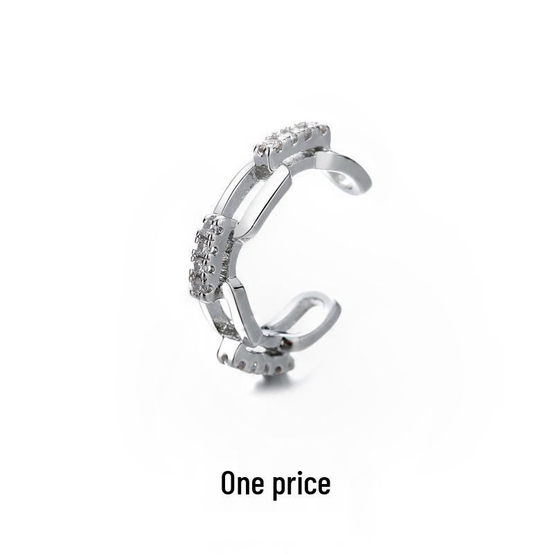 Zirkonia Doppel-Schicht Strass-Kreuz-Kette Ohne-Piercing Stern Ohr-Manschette für Damen