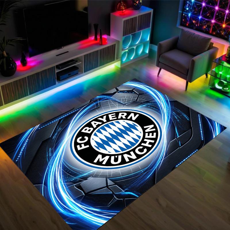 Bayern München Design Kristall Sammet Matta Mysig Icke?Halkskyddad tryckt matta för sovrum, vardagsrum, entré