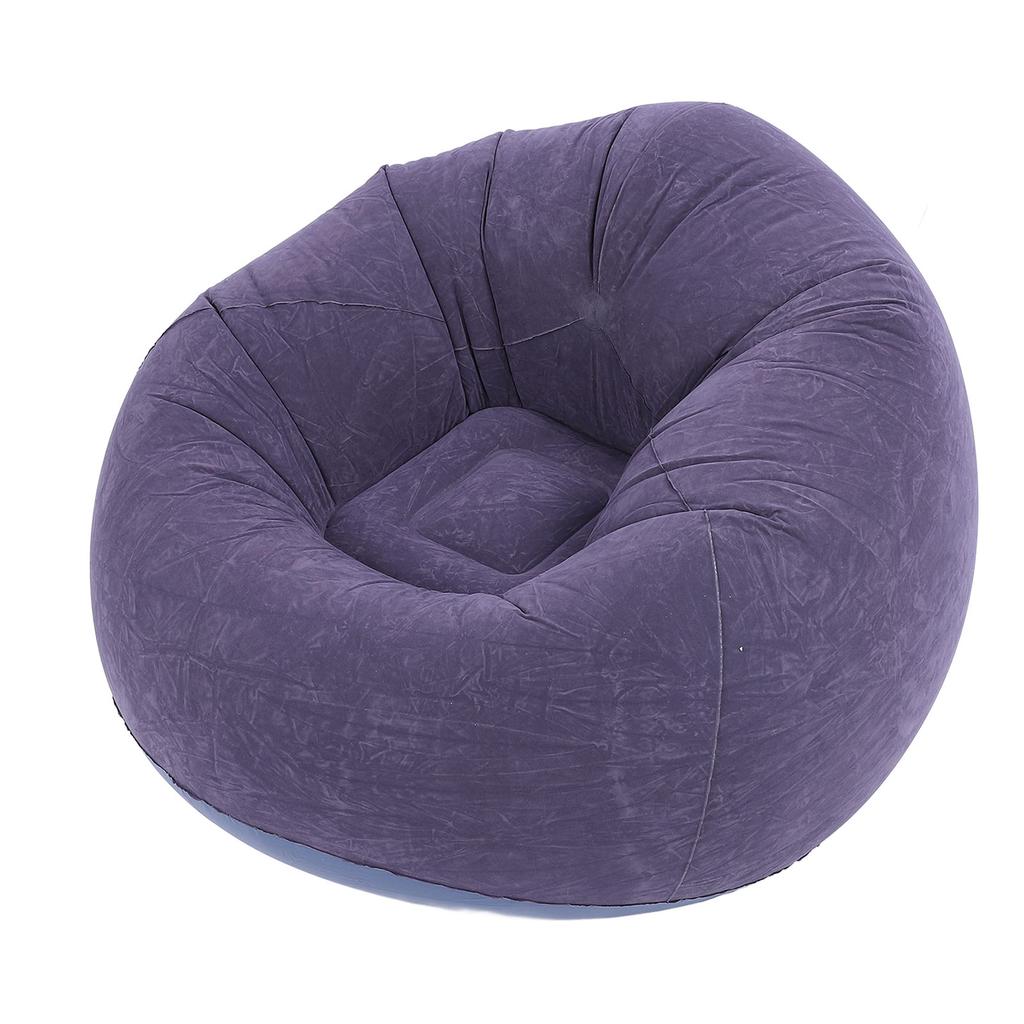 Inflatable Lounge Chair Flocking PVC Portable Folding Blow Up Sofa for Living Room Bedroom Balcony