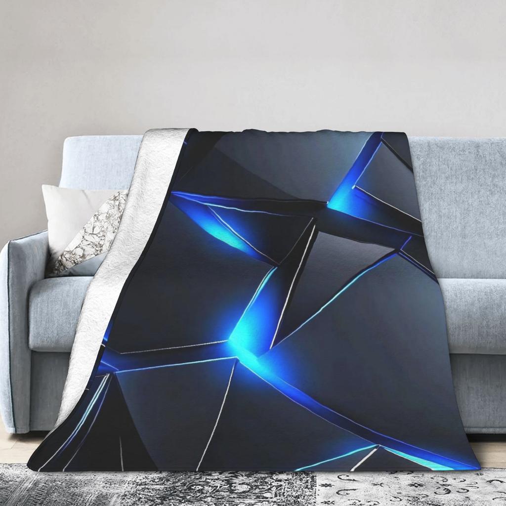 Super Soft BlanketsGirls Boys Airplane Travel Glowing Geometric Shapes On Dark Throw Blanket  Flannel Bedspread For Sofa Cover