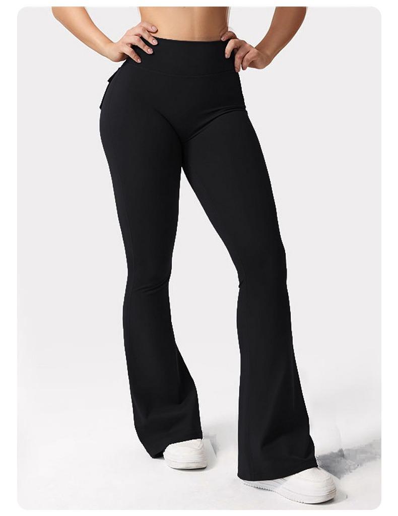 Custom Outdoor Peach Yoga Flare Pants - Stylish, Pocketed, Sport & Workwear for Women