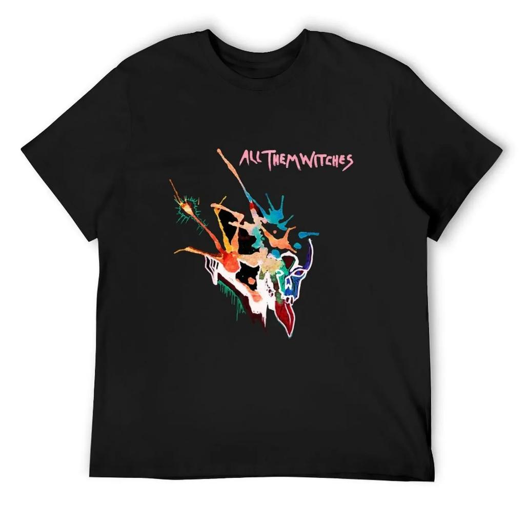 All them witches ATW farbenfrohes Totenkopf-Design T-Shirt Anime-Figuren schnelltrocknendes Luxus-T-Shirt Kleidung Sweatshirts, Herren