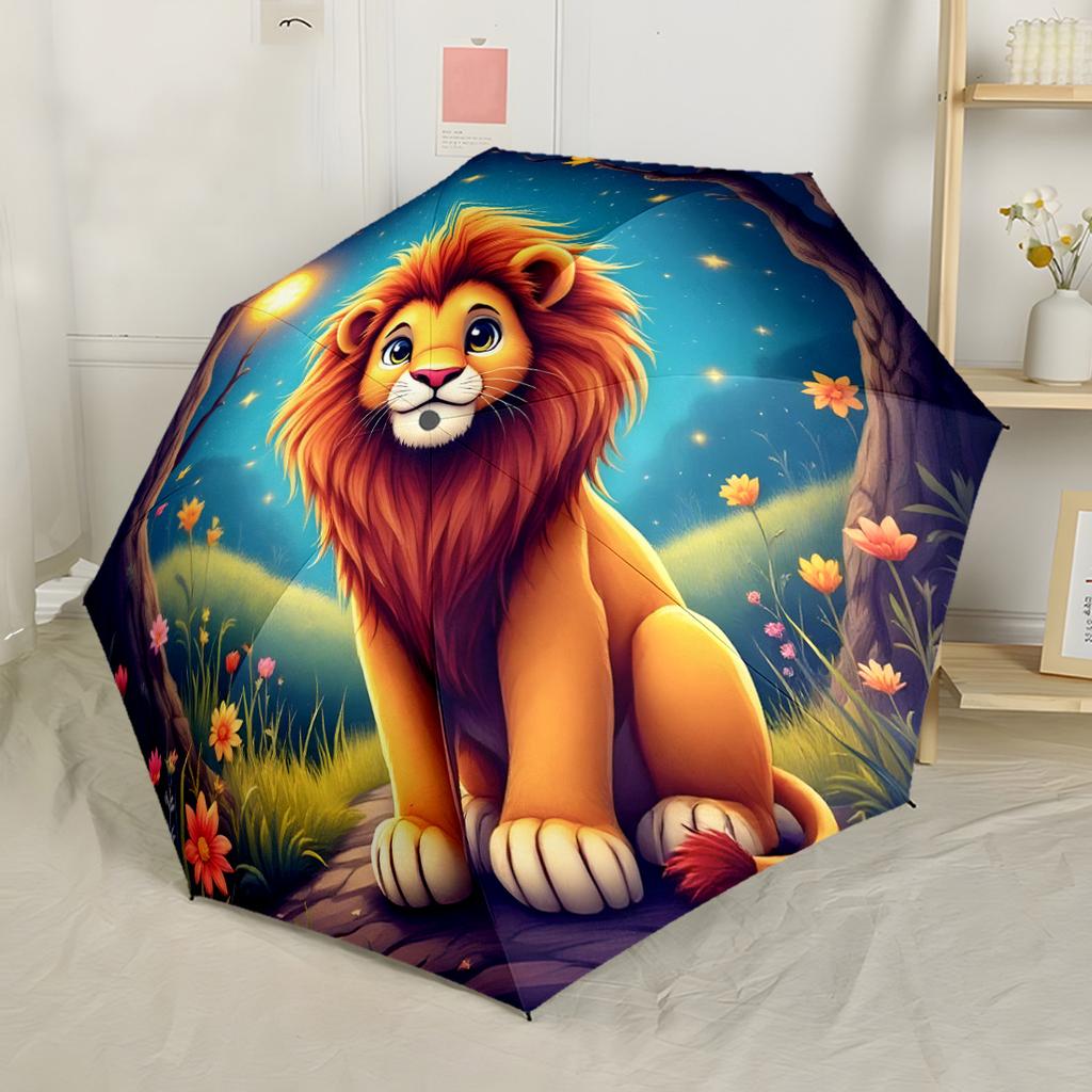 Zebra In Lotus Pond Outdoor Automatic Umbrella Compact 8-Rib Lightweight Foldable Design All-Season Umbrella for Travel Fashionable Accessory