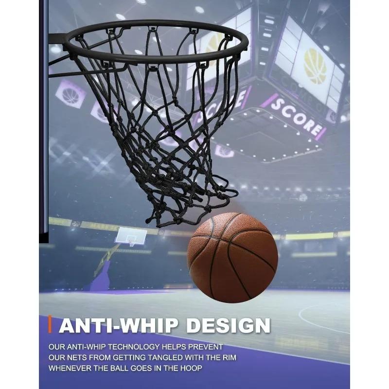 Professional on-Court Quality Fits Outdoor Indoor Standard Rim All Weather Anti Whip Basketball Net Replacement Heavy Duty