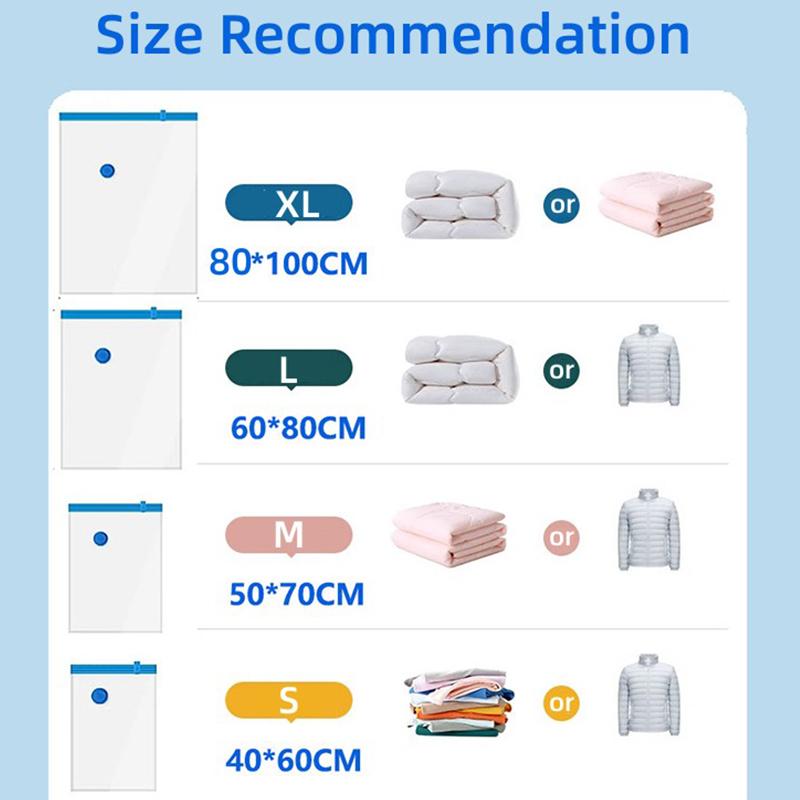Vacuum Storage Bags With Valve Transparent Folding Compressed Space Storage Bag Travel Seal Packet Organizers For Towel Cloth