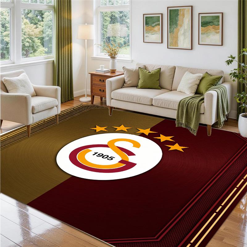 Galatasaray FC Design Crystal Velvet Rug Soft Decorative Mat for Bedroom Entrance