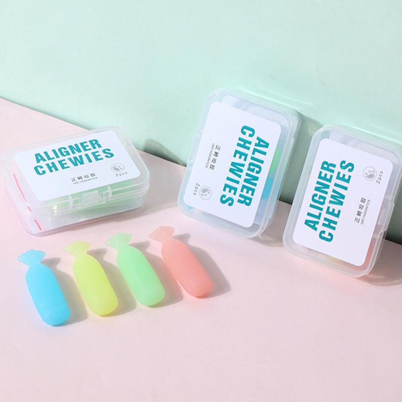 2Pcs Chewable Silicone Dental Braces Invisible Braces Orthodontic Bite Glue Orthodontic Appliances Biting Stick