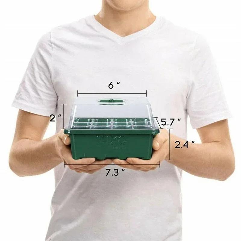 12 Hole Plant Seedling Trays Starter Flower Grow Box Tools Propagation for Home Gardening Starting Germination Supplies