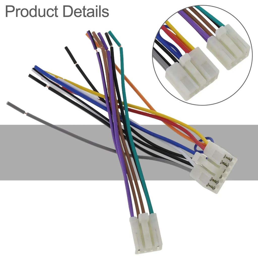 2pcs Car Stereo- CD Player Wiring- Harness Cable Adapter 150mm Black- For Toyota- Radio- Wiring Harness Electronics Accessories-