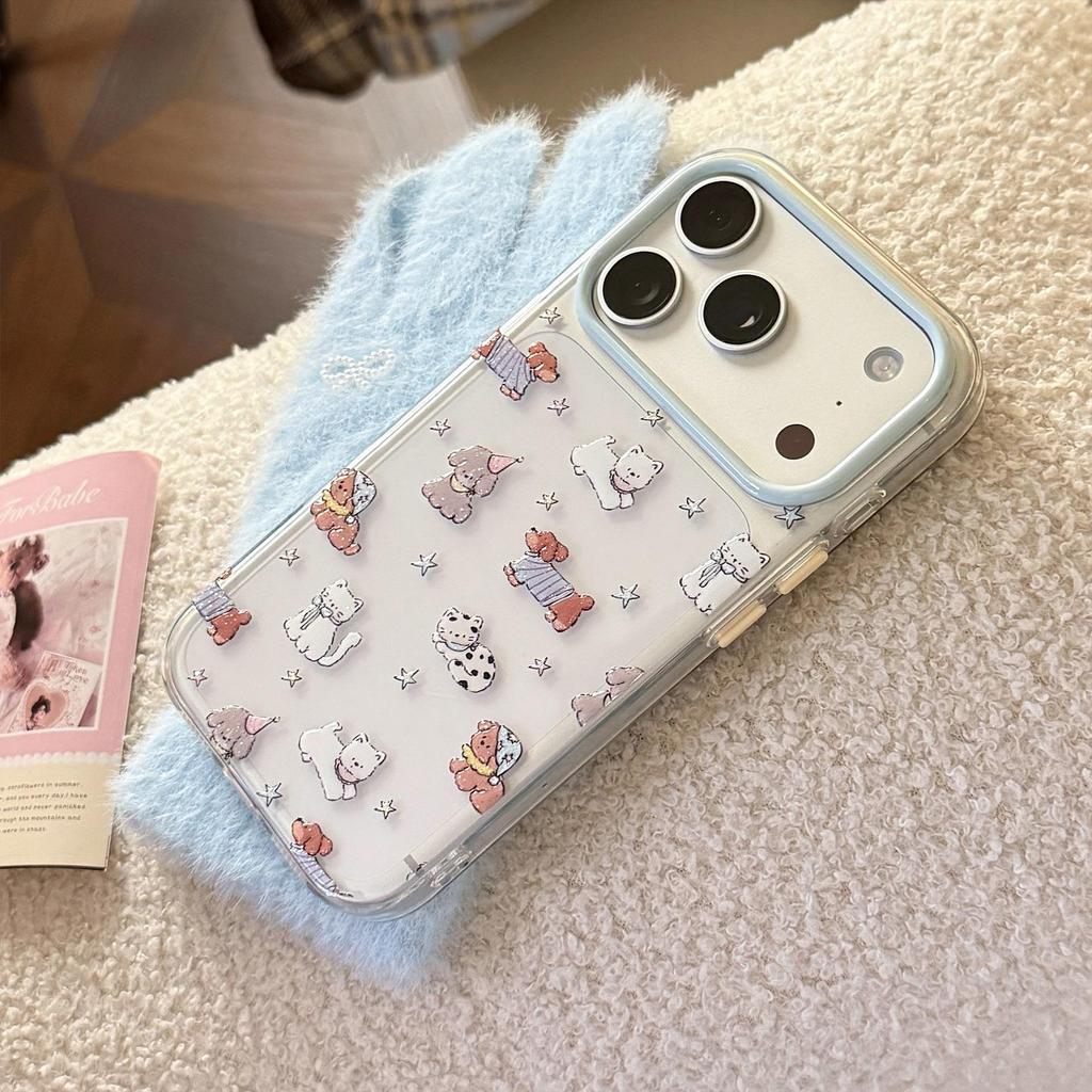 Cartoon Glitter Puppy Phone Case for iPhone 16, iPhone 17, and iPhone 17 Pro Max